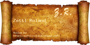 Zettl Roland névjegykártya